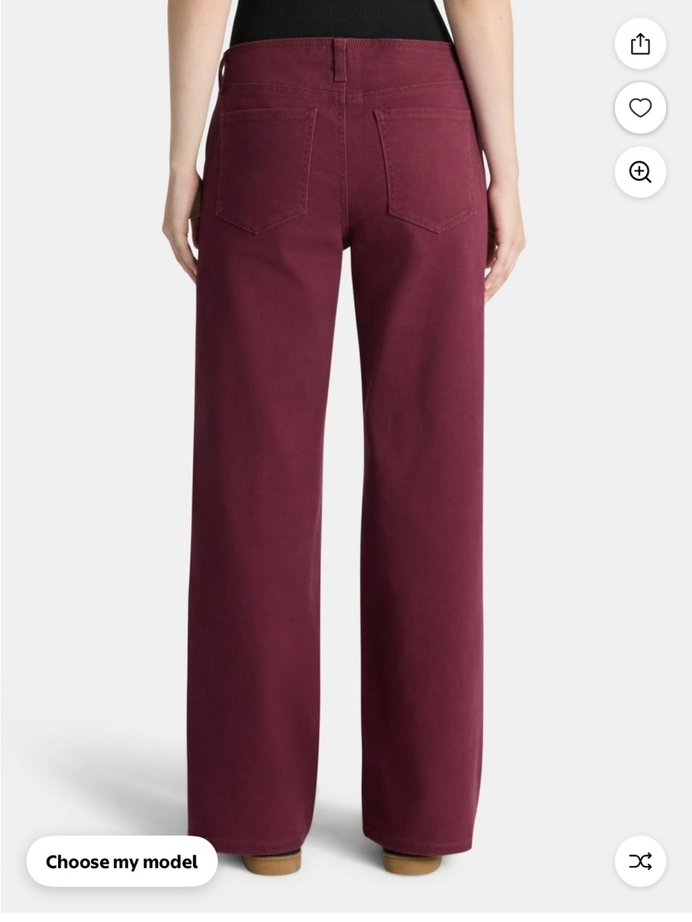 Wide Leg Women's Jeans in Deep Burgundy Sz Small 0-2 No Boundaries
